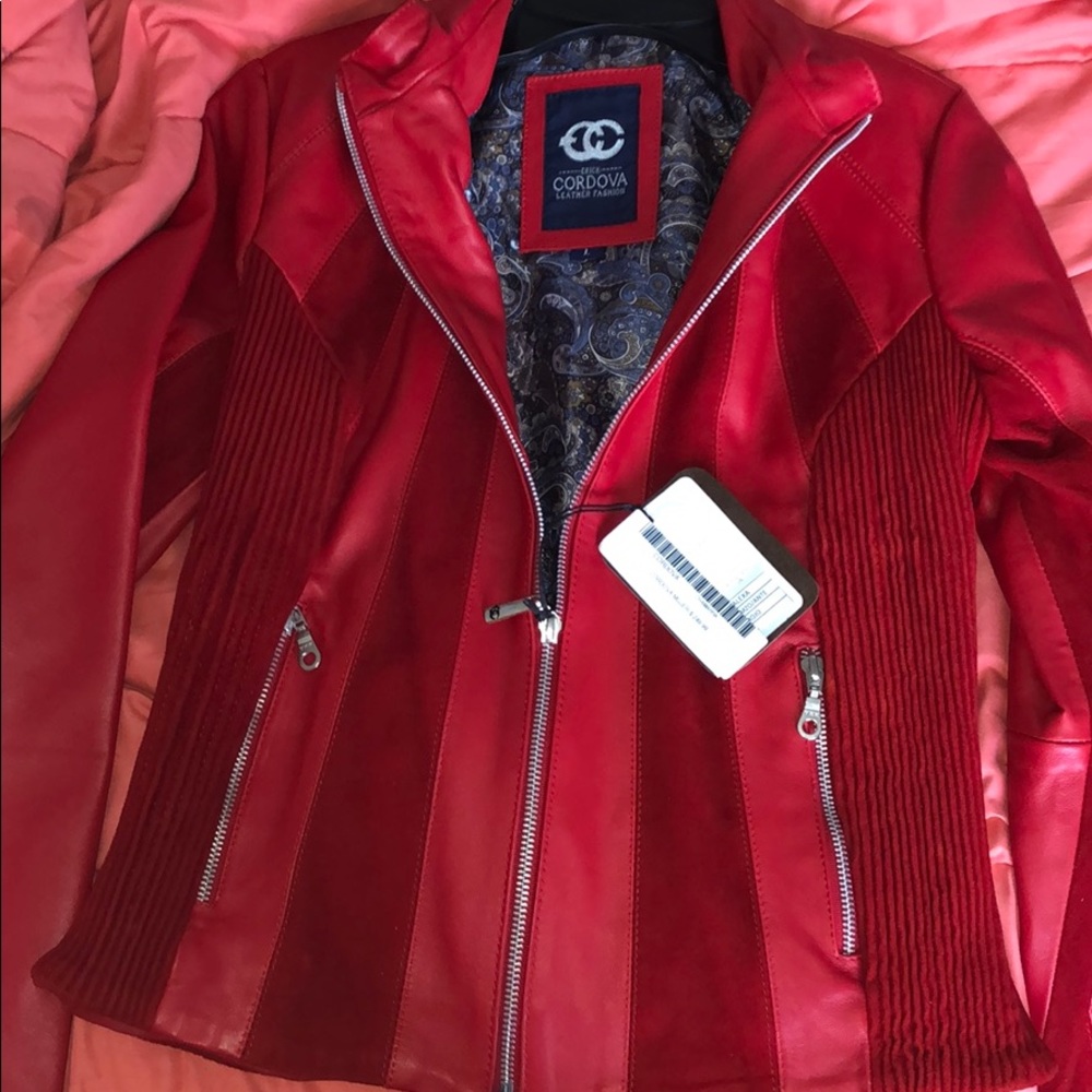 Brand new never worn red leather Cordova